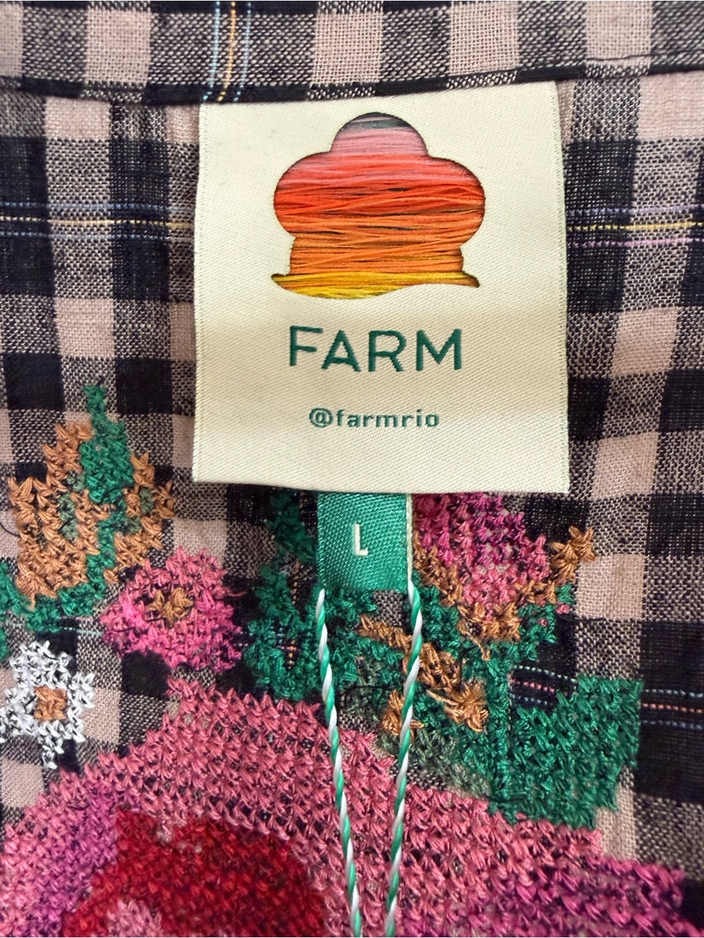 Farm Rio Rooster Cross Stitch Kimono and Pants Sz L - Picture 4 of 11